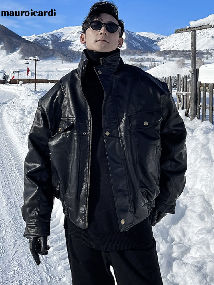 Thumbnail: Mauroicardi Autumn Winter Waterproof Windproof Oversized Thickened Warm Black F