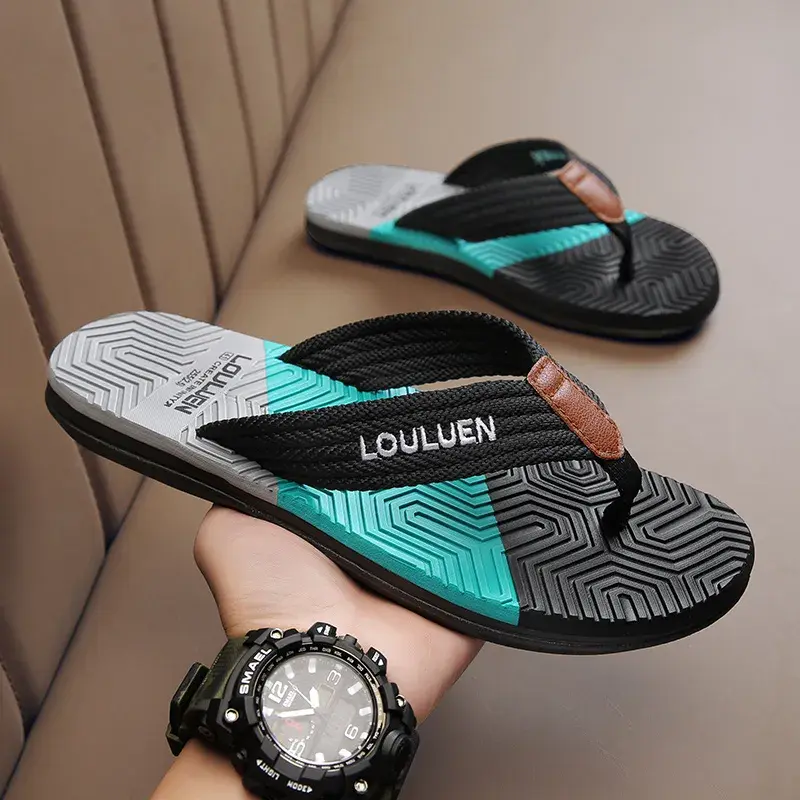 Thumbnail: High Quality Brand Men Flip Flops Summer Beach Flip Flops Men Fashion Breathabl