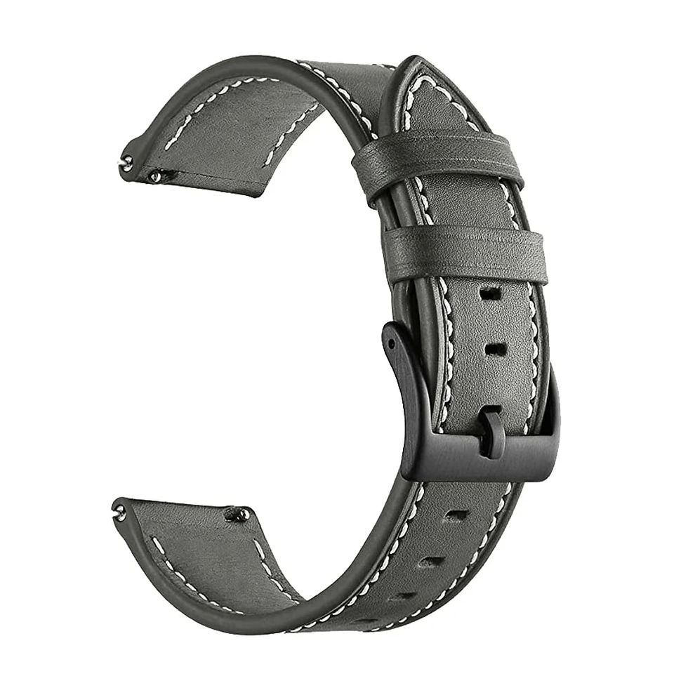 Thumbnail: 20 22mm Leather Watch Straps For Xiaomi Color 2 MI Watch S1/Pro Active Wristban