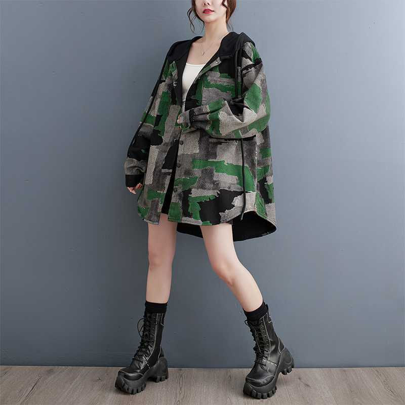 縮圖：Plus Size Loose Fashion Slimming Coat Women
