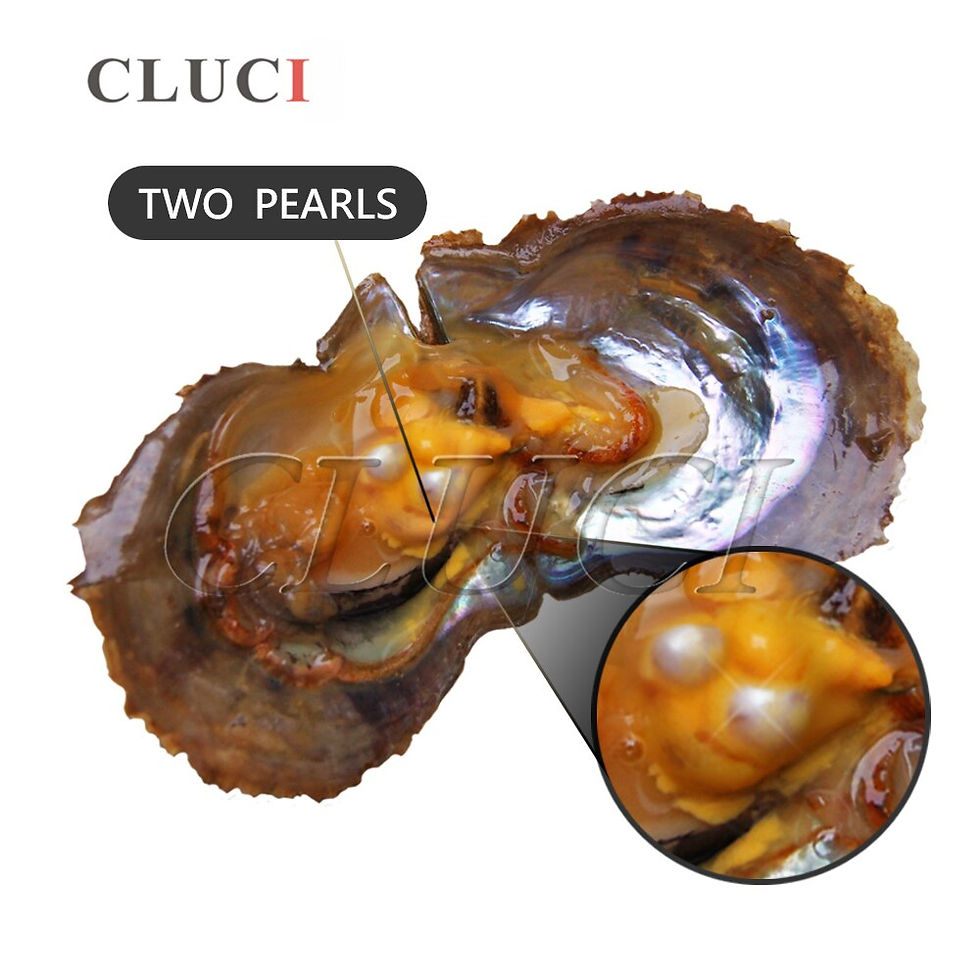 Thumbnail: CLUCI 50pcs Mixed 9 Colors Round Akoya Single and Twins Pearl Oyster 6-8 Mm Rai