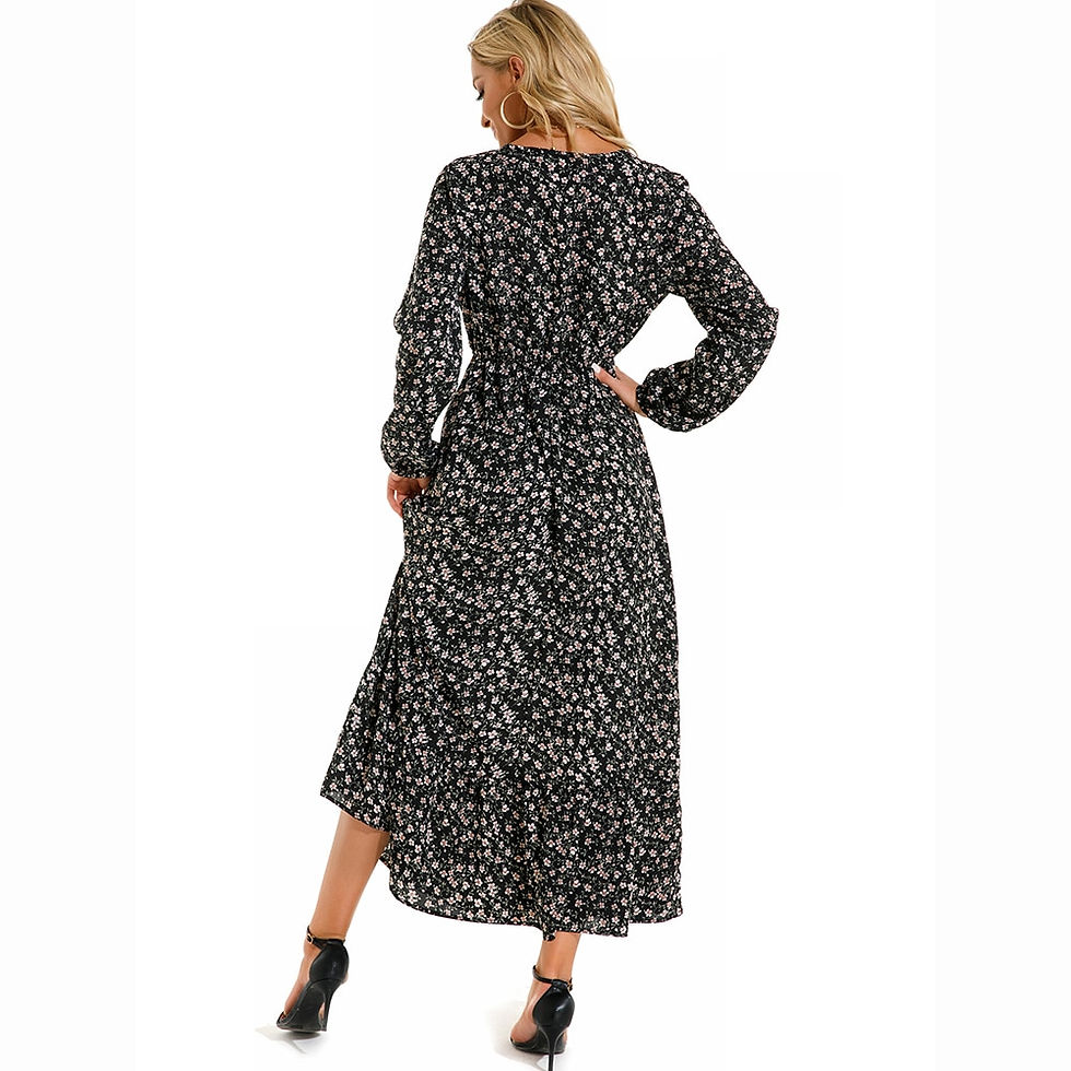 Miniatura: 2023 Sping Summer Bohemian Women Maxi Dress Casual Long Sleeve High Waist Beach