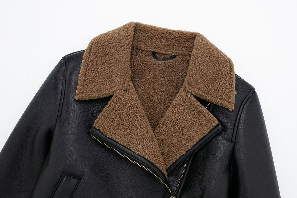 Thumbnail: European And American Style Fleece Lined Motorcycle Jacket
