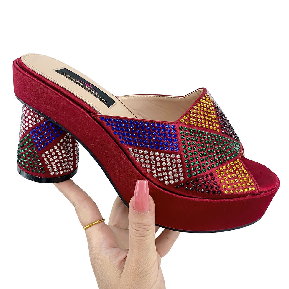 Miniatura: 2023 Nigerian Sandals Platform Shoes Ladies Party High Heel Open Toe Luxury Wed