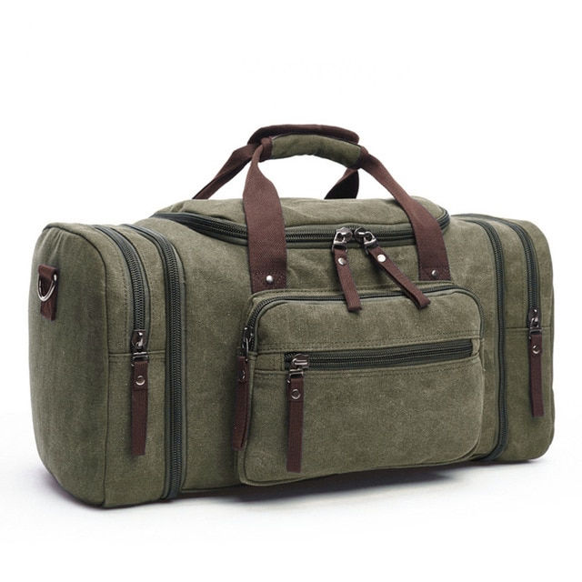 Thumbnail: MARKROYAL Canvas Travel Bags Large Capacity Carry On Luggage Bags Men Duffel Ba