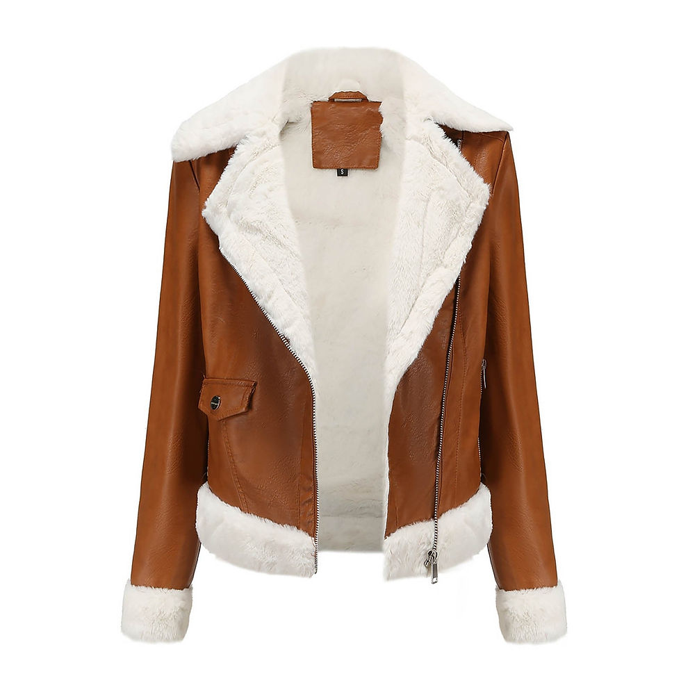 Thumbnail: Warm Female Streetwear Coat Autumn Winter 2022 Retro Faux Leather Lamb Jackets