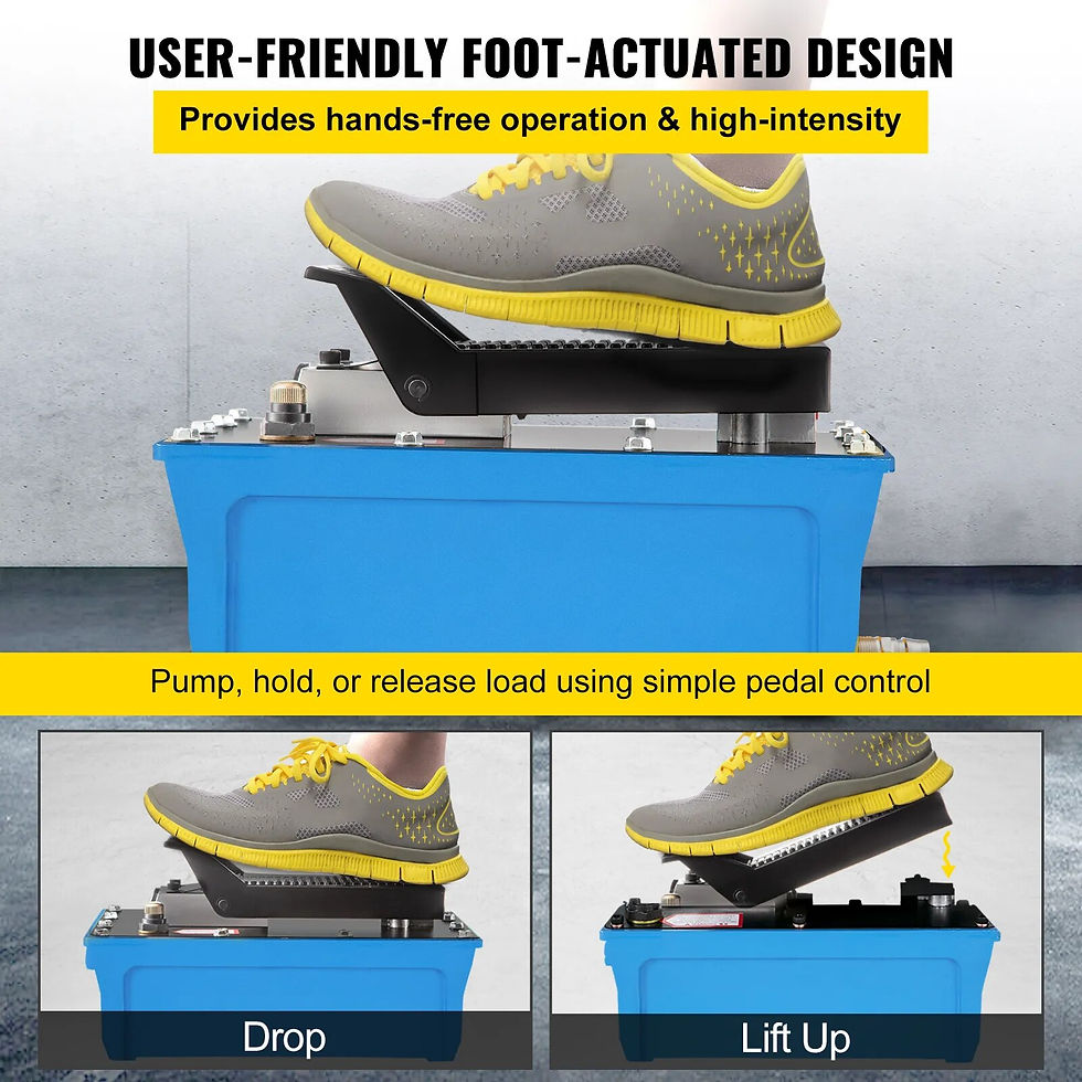 Thumbnail: VEVOR Air Hydraulic Pump Pneumatic Hydraulic Foot Pump 10000PSI for Heavy Machi