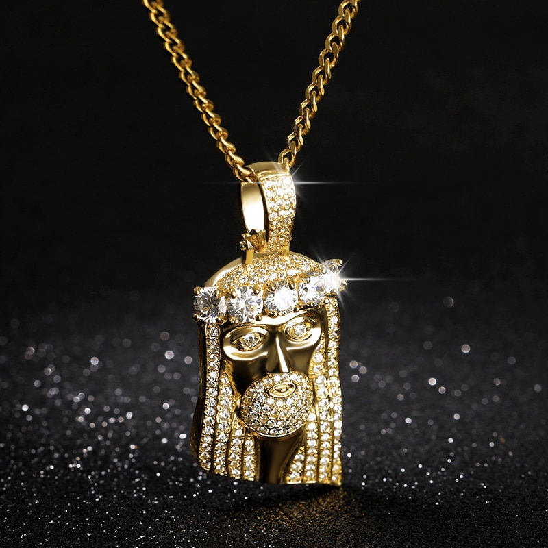 Thumbnail: Men Hip Hop Rapper Popular Jewelry Necklace Cleopatra Religious Jesus Portrait