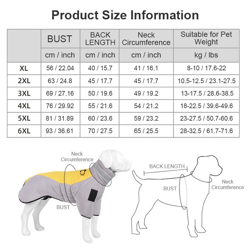 Thumbnail: 2022 Winter Dog Down Jacket Warm Thicken Dog Clothes Waterproof Dogs Coat for M
