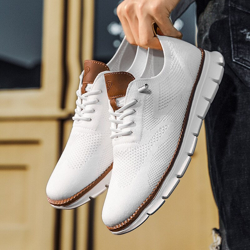 Thumbnail: New Stylish Mens Casual Shoes White Flyknit Sneakers