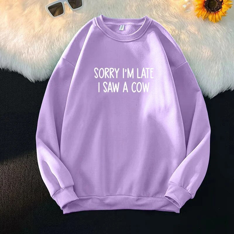 Thumbnail: Blessyuki Fashion Simple Letter Printing Hoodies Women Autumn Winter Casual Loo