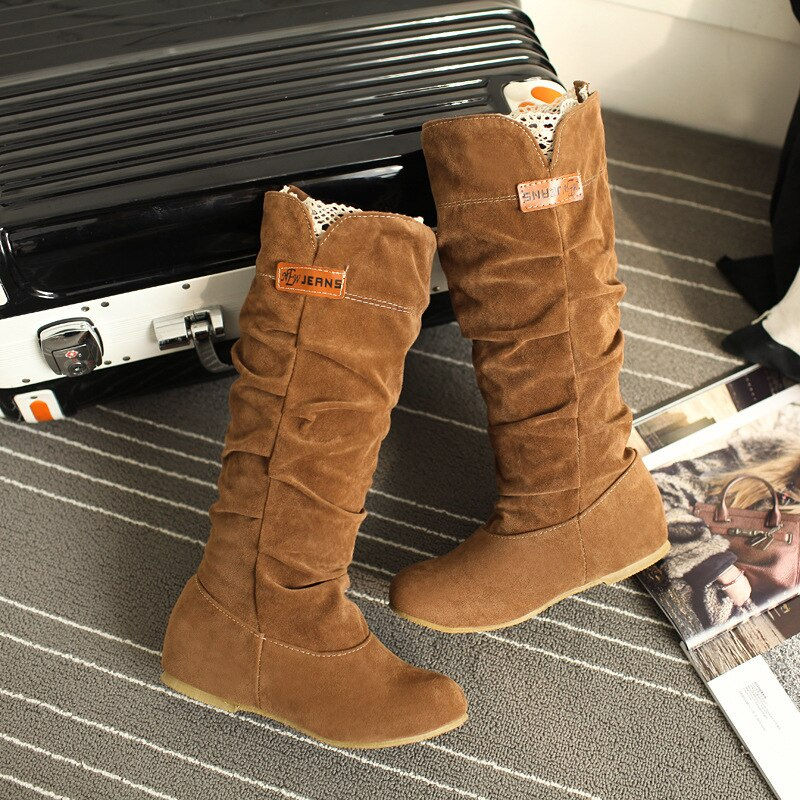 Thumbnail: 2022 New Mid-tube Snow Boots Hollow Cotton Thread Hook Lace Frosted Lady Boots