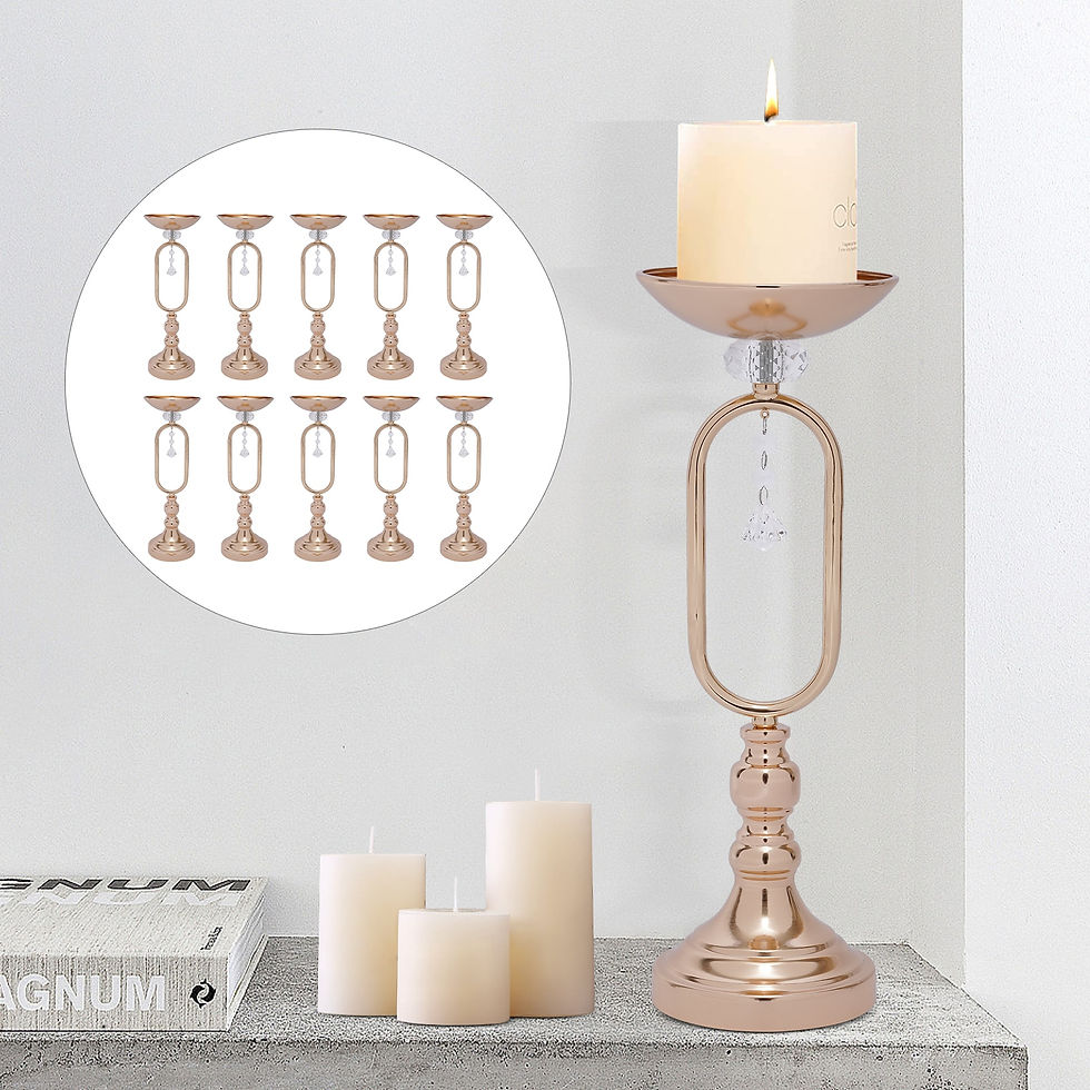 Thumbnail: 10 Pcs Gold Vases for Centerpieces, Candle Stand for Living Room 17.5in Tall ,