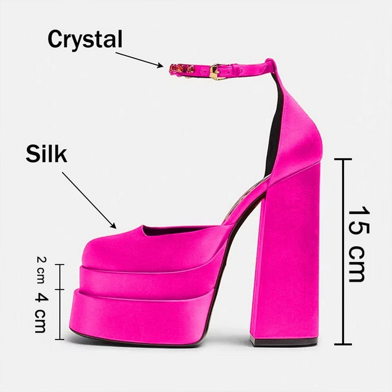 Miniaturbild: 2022 New Brand Women Sandals Summer Shoes Gorgeous Thick High Heels Platform