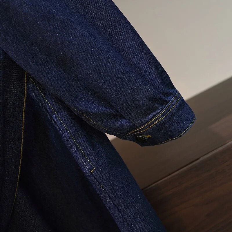 Thumbnail: Plus Size  women's Doll Collar Denim Skirt 2023autumnnewmeatshow thinloosedress