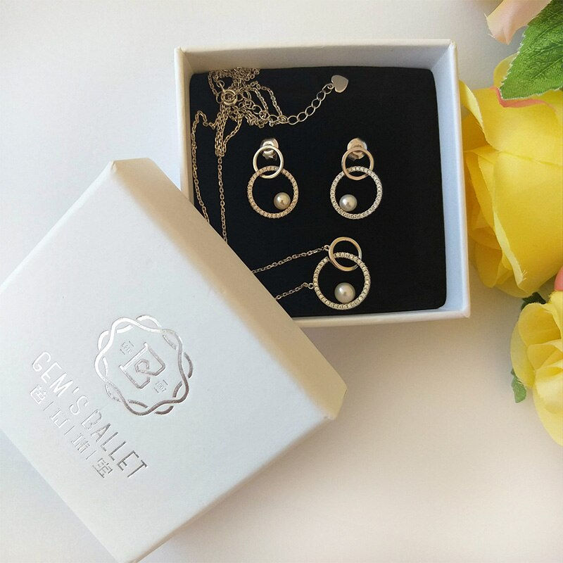 Thumbnail: GEM'S BALLET 925 Sterling Silver Infinity Double Pearl Earrings For Women Natur