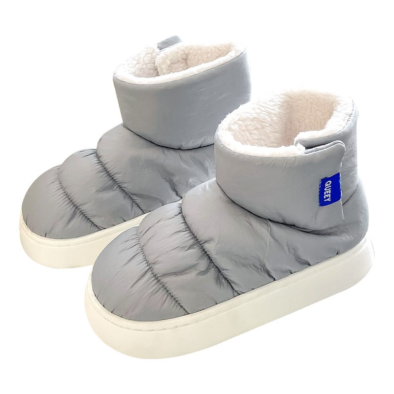 Miniaturbild: Winter Cotton Plush Slippers Women Indoor Outdoor Wear Soft Thick Non-slip Warm