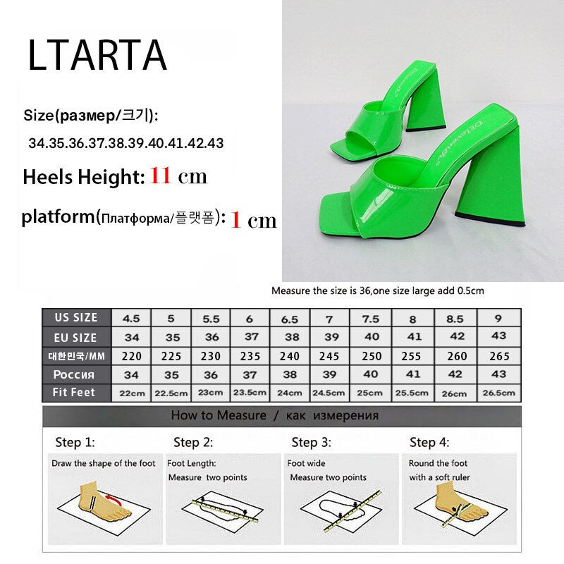 Thumbnail: LTARTA 11cm Heels Summer High-heeled Slippers Women Triangle Thick heel
