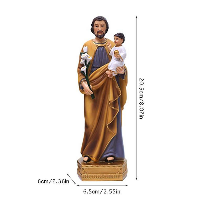 Thumbnail: Saint Joseph With Child Resin Religious Statue Resin Handcrafted God Statue