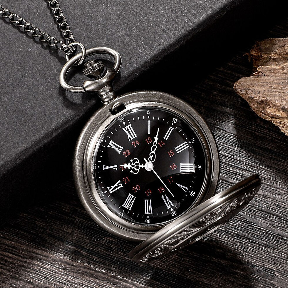 Miniature : Roman Numerals Quartz Pocket Watch Men Women Hollow Case Steampunk Vintage Pend