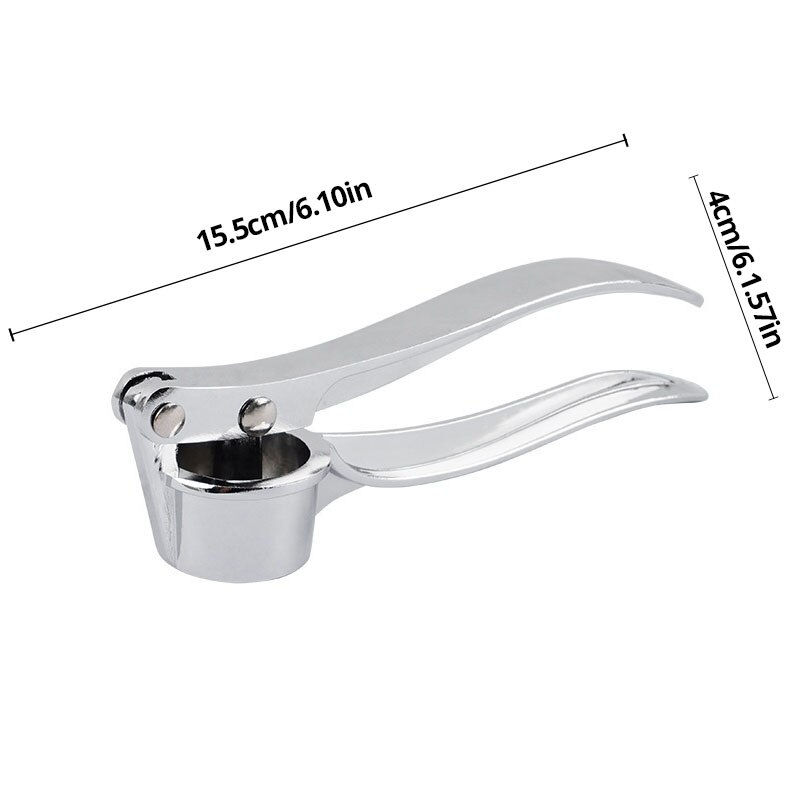 Thumbnail: 1pc Silvery Stainless Steel Garlic Masher Kitchen Vegetable Cooking Extruder Ma