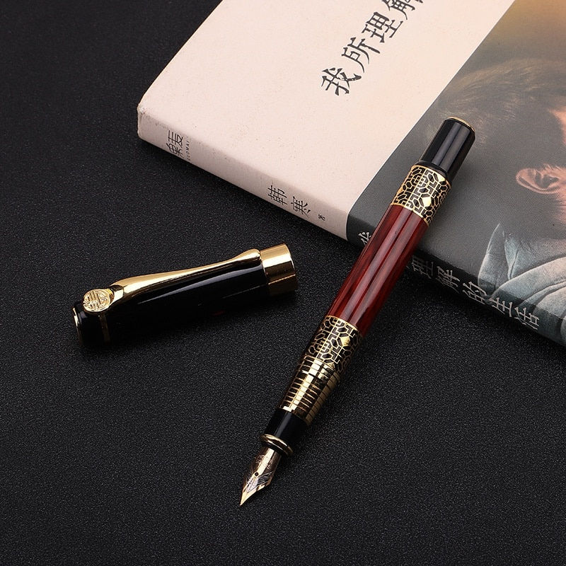 Thumbnail: STONEGO Classic Design Rosewood Color Brand Metal Ink Fountain Pen Office Execu