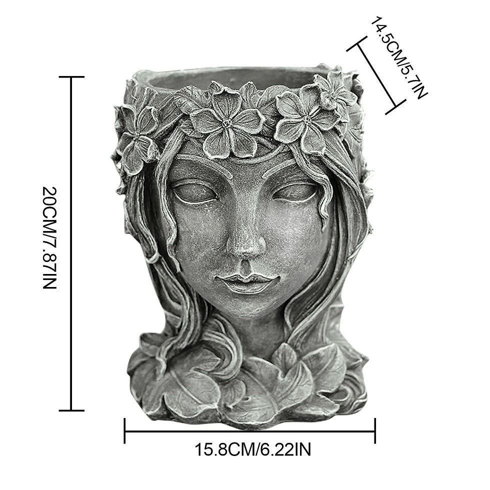 Miniatura: Flower Pot Resin Vase Goddess Flower Pots Head Woman's Face Sculpture Vase Home