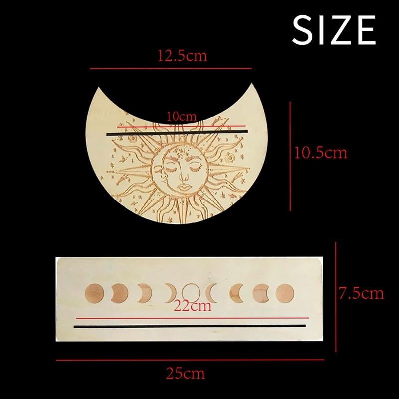 Thumbnail: Wooden Stand for Tarot Moon Shape Rectangle Card a Set Altar Stand Wood Display