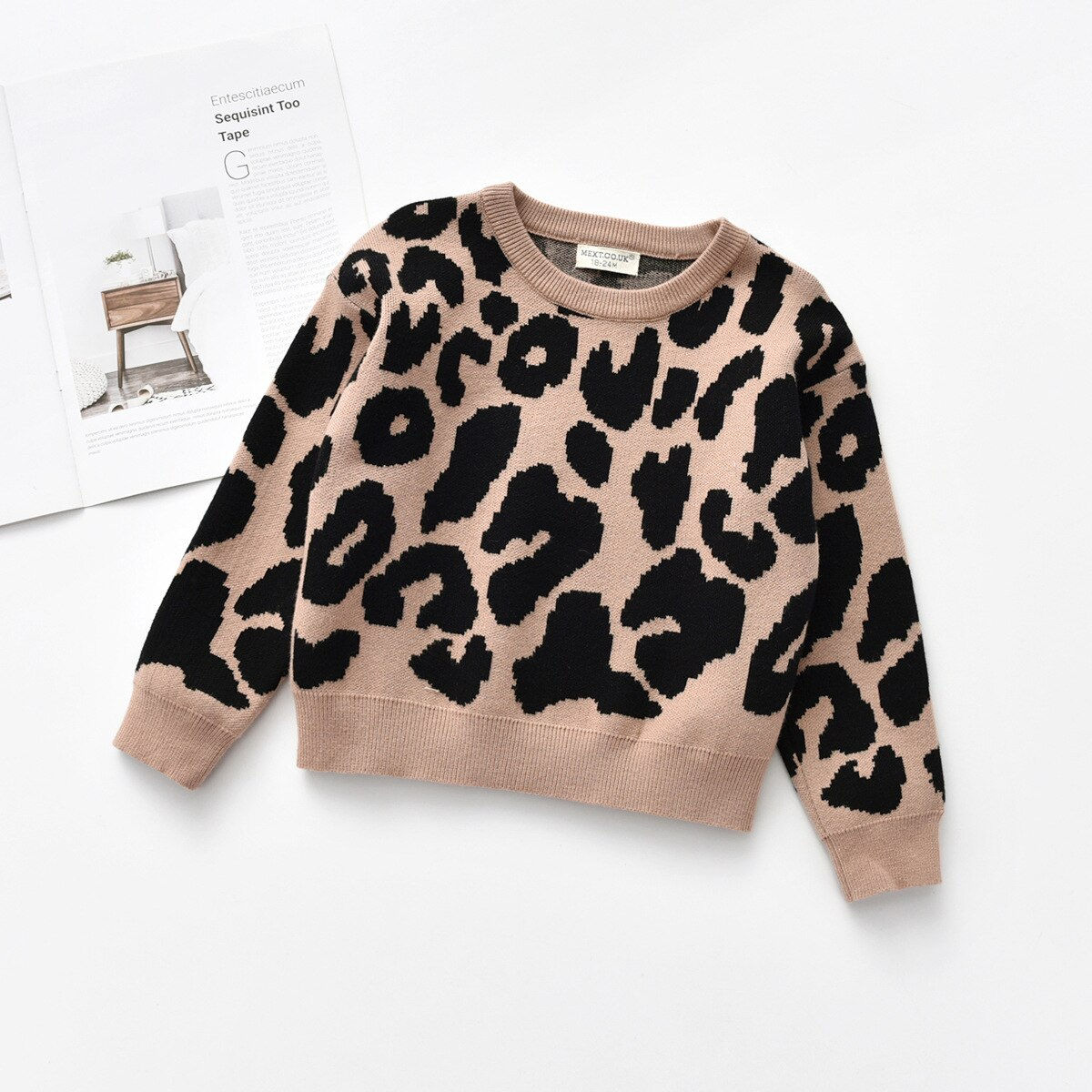 2020 Winter Kids Baby Boy Sweaters Leopard Printed Knitted Pullover Casual