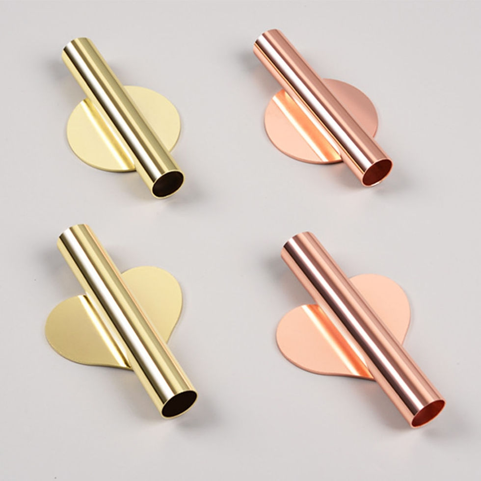 ภาพขนาดย่อ: 1Pcs Creative Rose Golden Stainless steel Vase Wall Holder Flowerpot Home Weddi