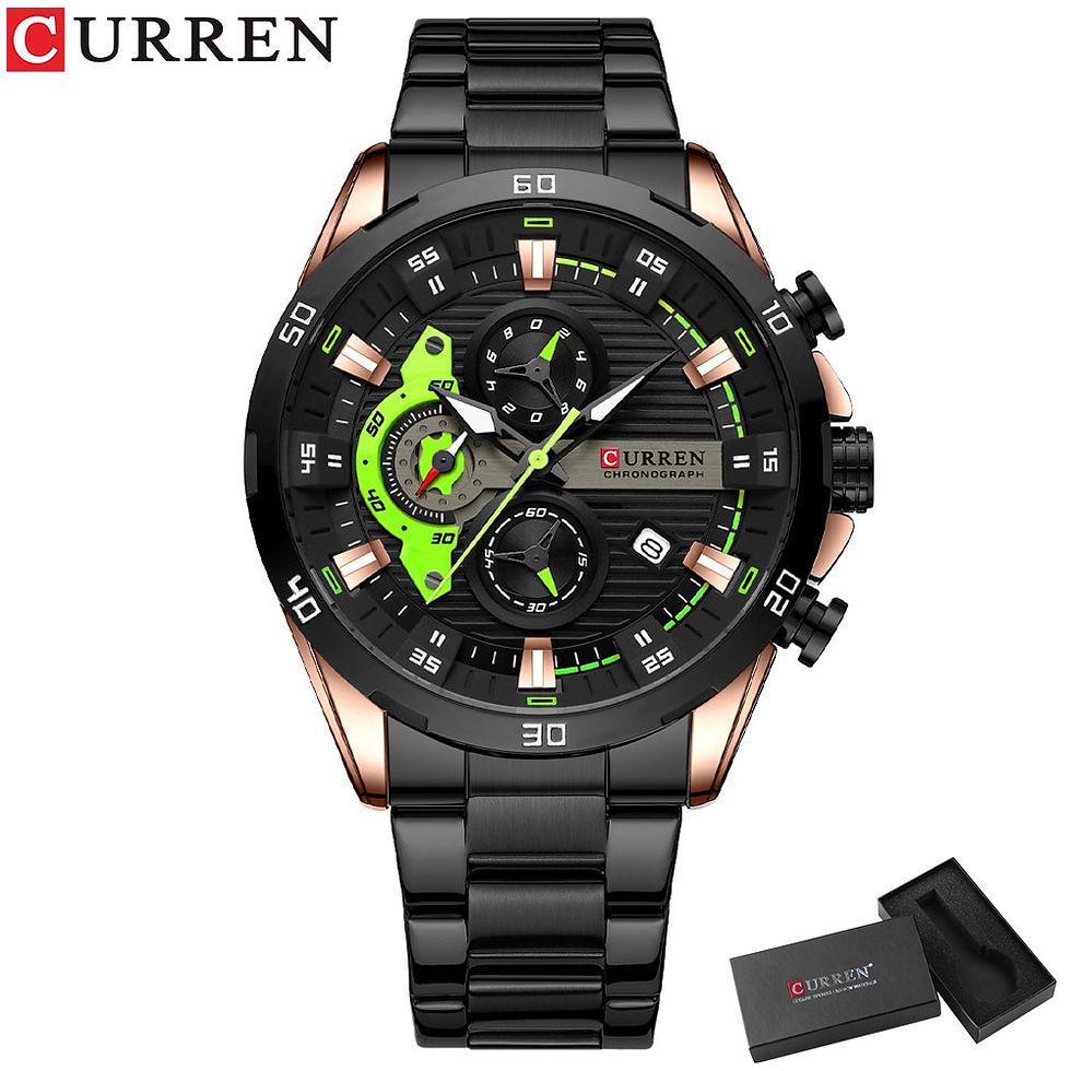Miniatura: CURREN Stainless Steel Watches for Mens Creative Fashion Luminous Dial with Chr
