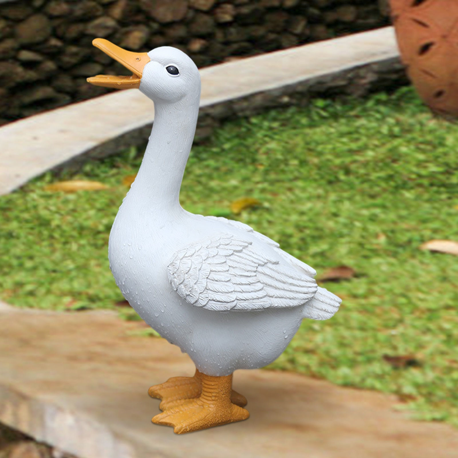 1/3pcs Spray Water Duck Sculptures Cute Resin Decorative Duck Statue Ornament W