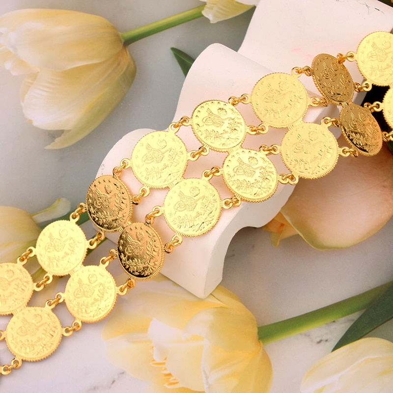 Thumbnail: Bridal Belt Golden Turkish Coin Belt Jewelry Middle East Oman Iraq Kurdish Kurd