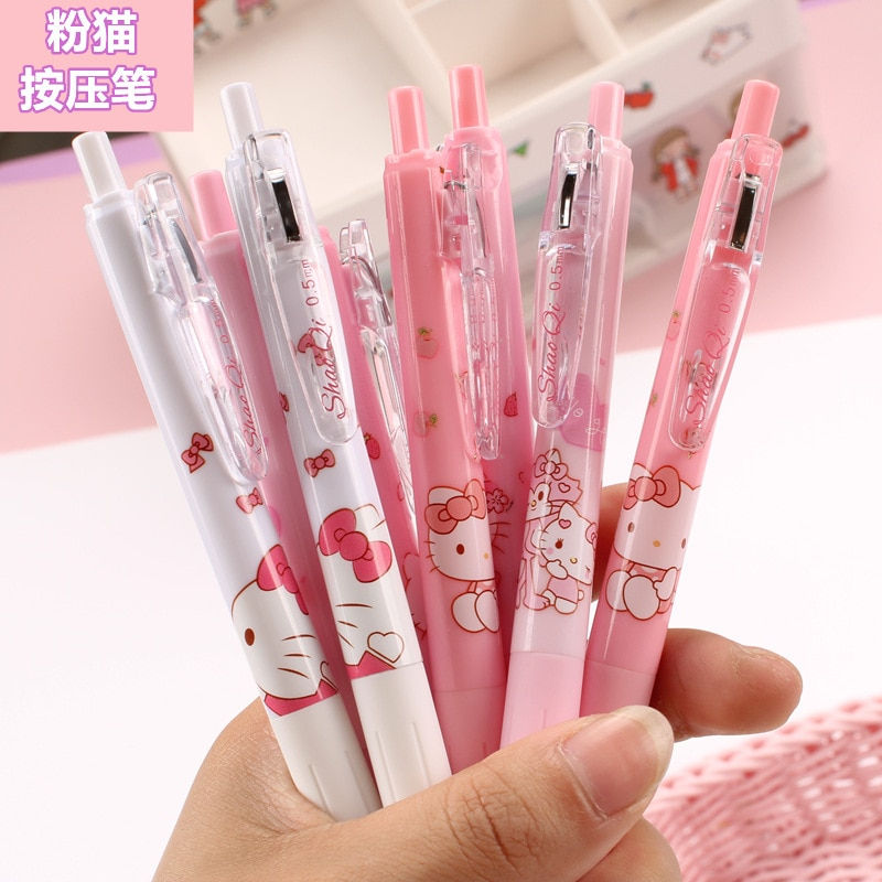 Thumbnail: Sanrio Gel Pen12Pcs Kawaii Hello Kitty Strawberry Cinnamoroll Kuromi Melody Stu