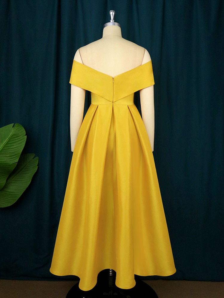 Miniaturbild: Plus Size 4XL A Line Dresses Retro Prom Fit and Flare Off Shoulder Robes Backle