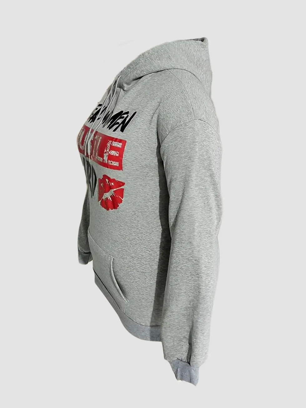 Miniatura: LW Plus Size Pocket Design Lip Letter Print Hoodie 2023 Women Hooded Collar Dro