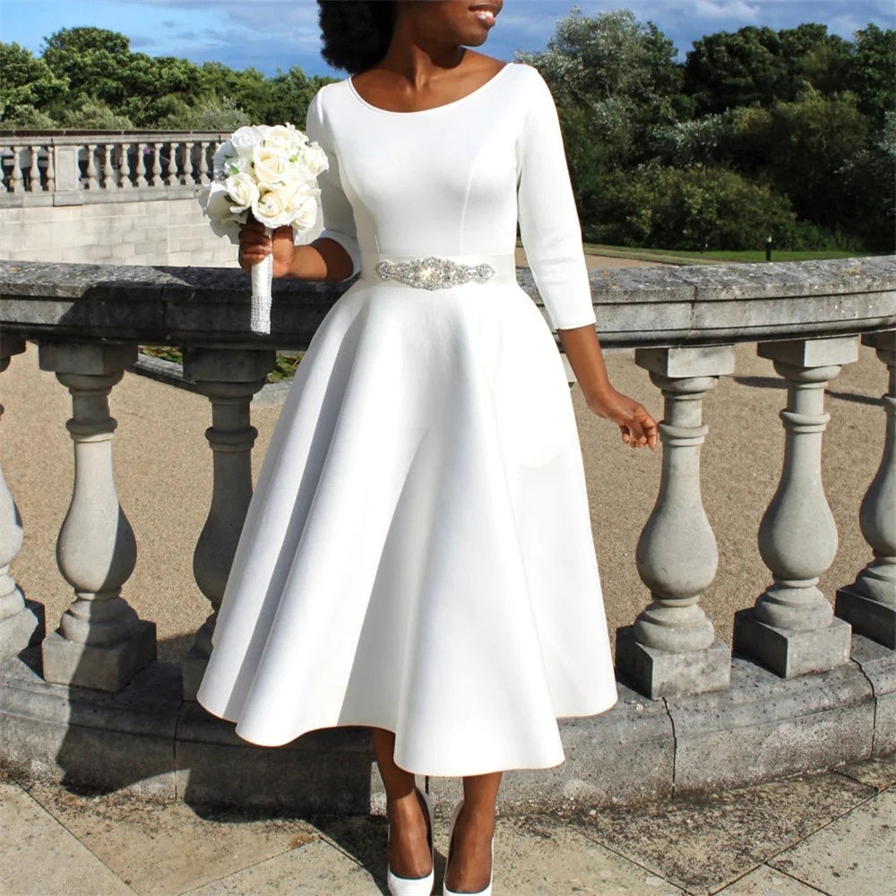 Plus Size Dress for Women Elegant Long Sleeve Midi A-line Dress 2023 New Autumn