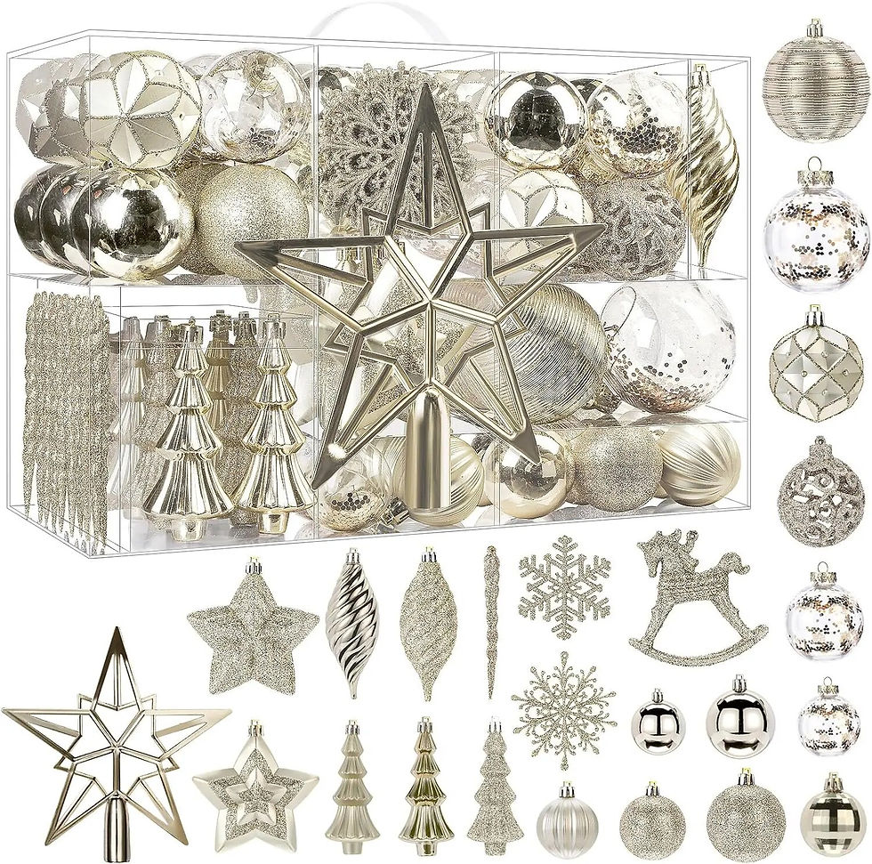 Thumbnail: White Christmas 2024 100pcs Christmas Balls Ornaments Set Festoon New Year's Ev