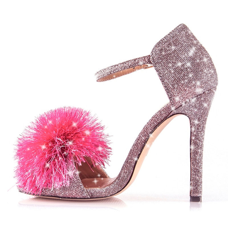 Thumbnail: Perixir Fashion Glitter Heels Designers Summer Shoes Women Stiletto Sandalen Op