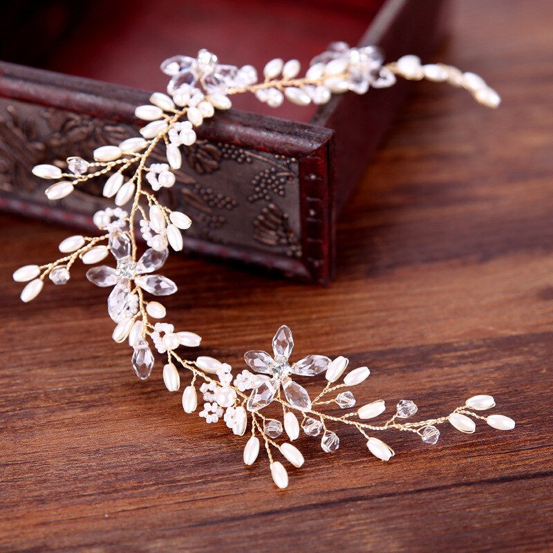 Thumbnail: Handmade Bridal Hair Vine Headband Wedding Hair Accessories Comb Hair pins