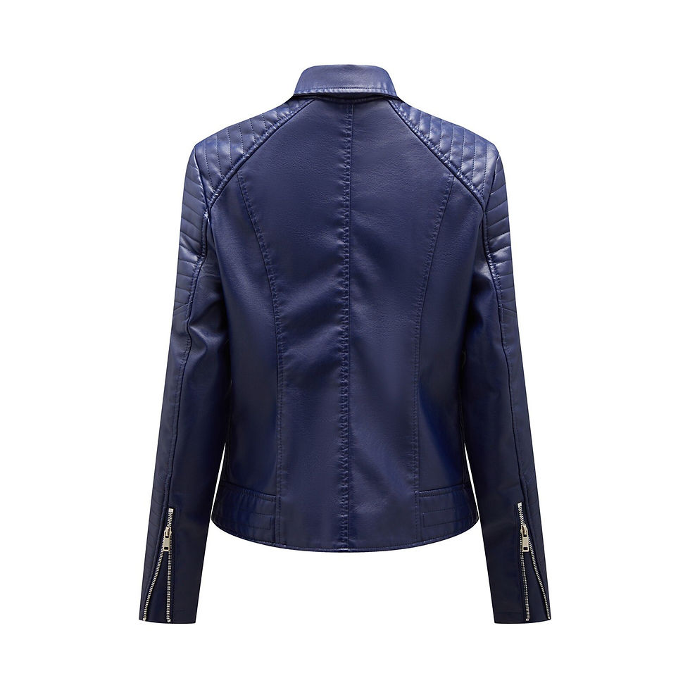 Thumbnail: Women Dress Jackets Women's Casual Jacket Solid Faux Leather Pocket Baseball Mo