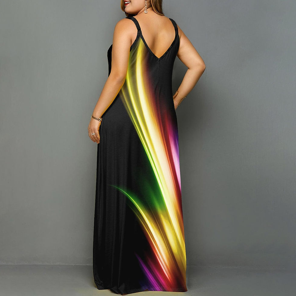 Miniatúra: Plus Size Women's Summer Sleeveless Loose Maxi Dress Casual Long Dress with Poc