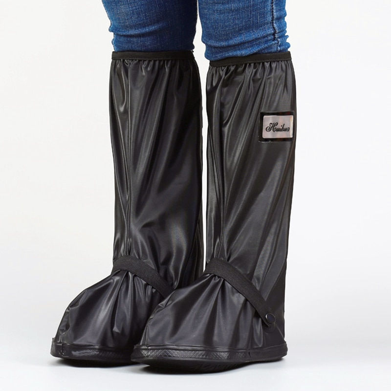 Thumbnail: Rain Boot Shoe Cover Black Waterproof with Reflector High Top Clear Shoes Dust