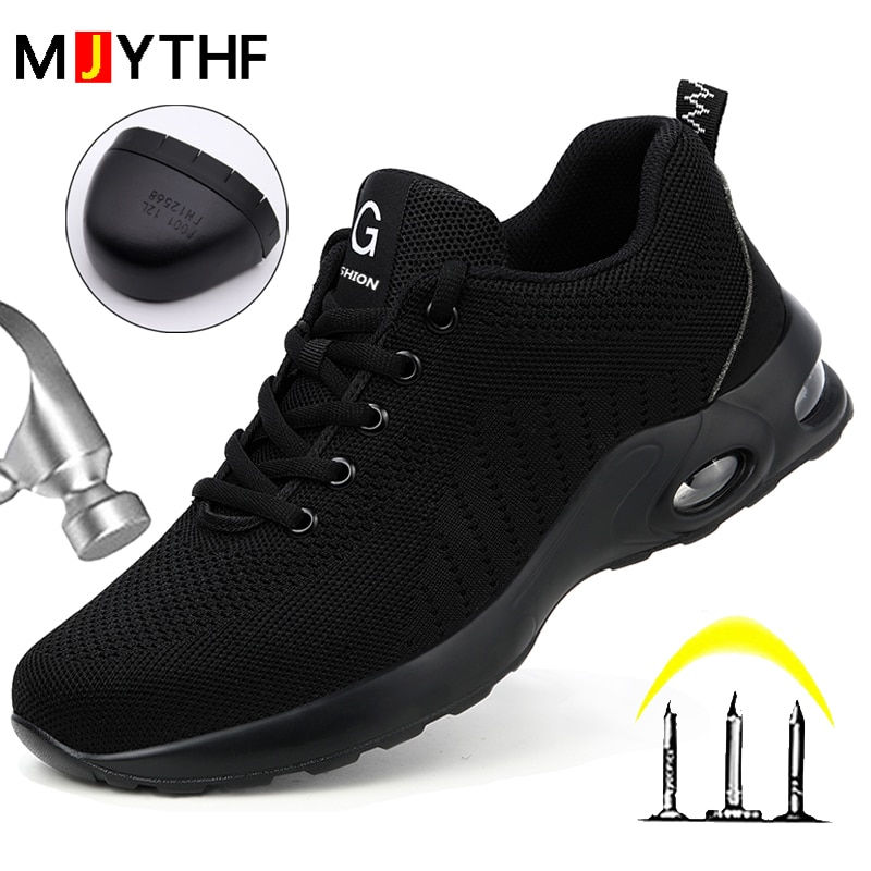 Summer Air Cushion Work Safety Shoes For Men Women Breathable Work Sneakers Ste