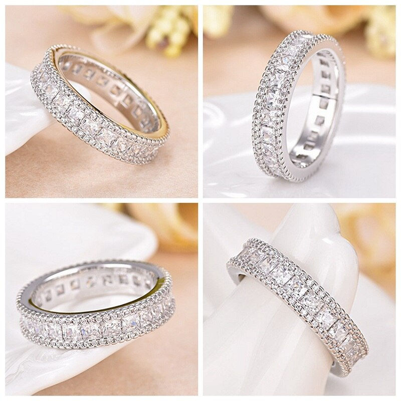 Thumbnail: US STOCK 5% Uloveido Crystal Wedding Rings for Women Jewelry Vintage