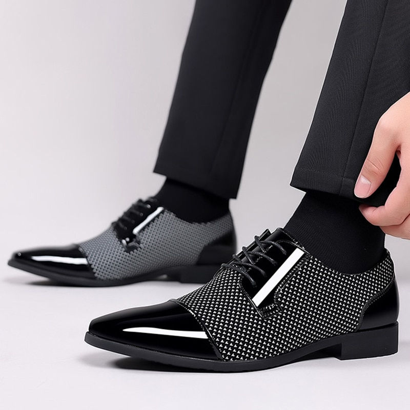 Thumbnail: Trending Classic Men Dress Shoes For Men Oxfords PU Leather Shoes Lace Up Forma