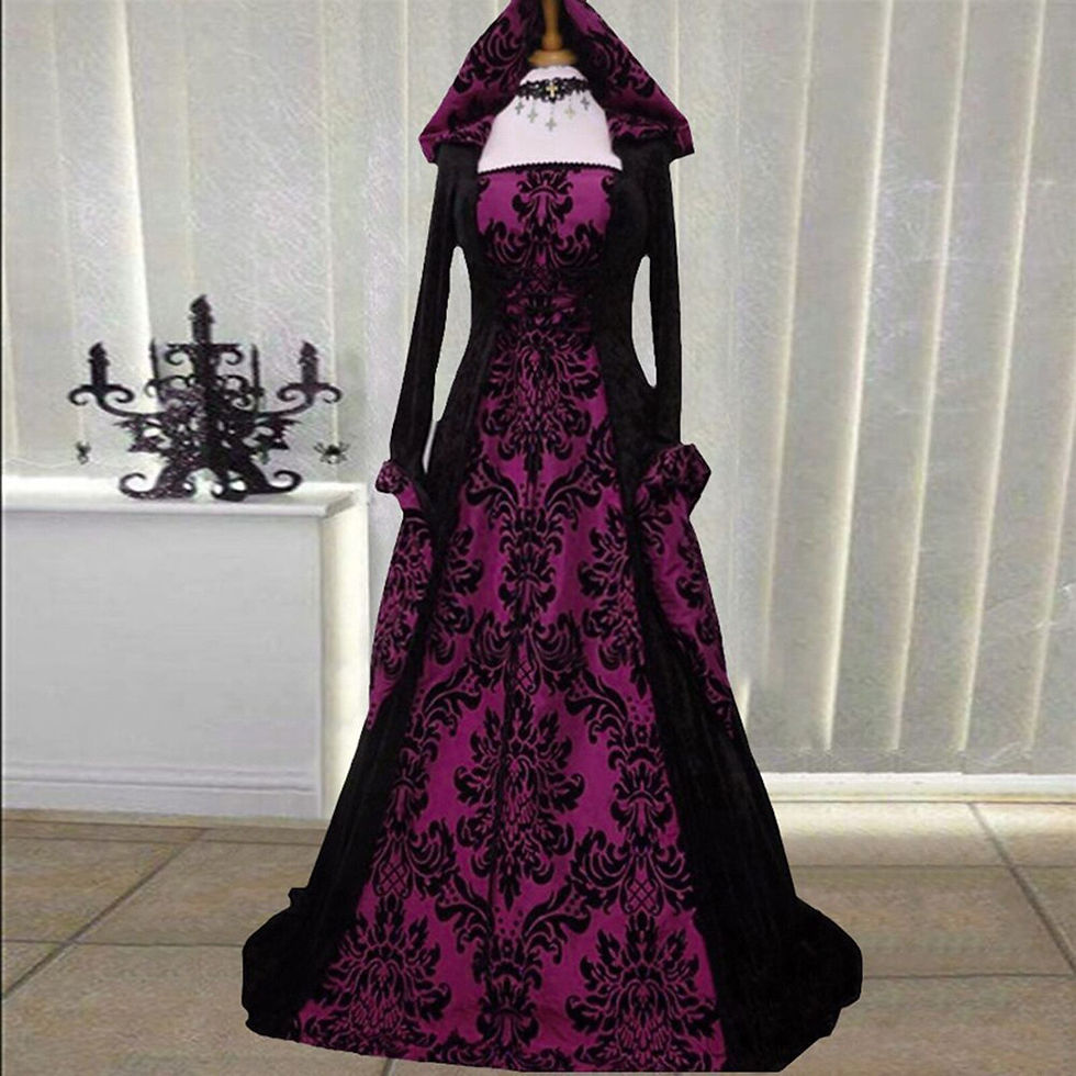 Miniatura: Medieval Renaissance Victorian Dresses Women Vintage Retro Gothic Embroidery