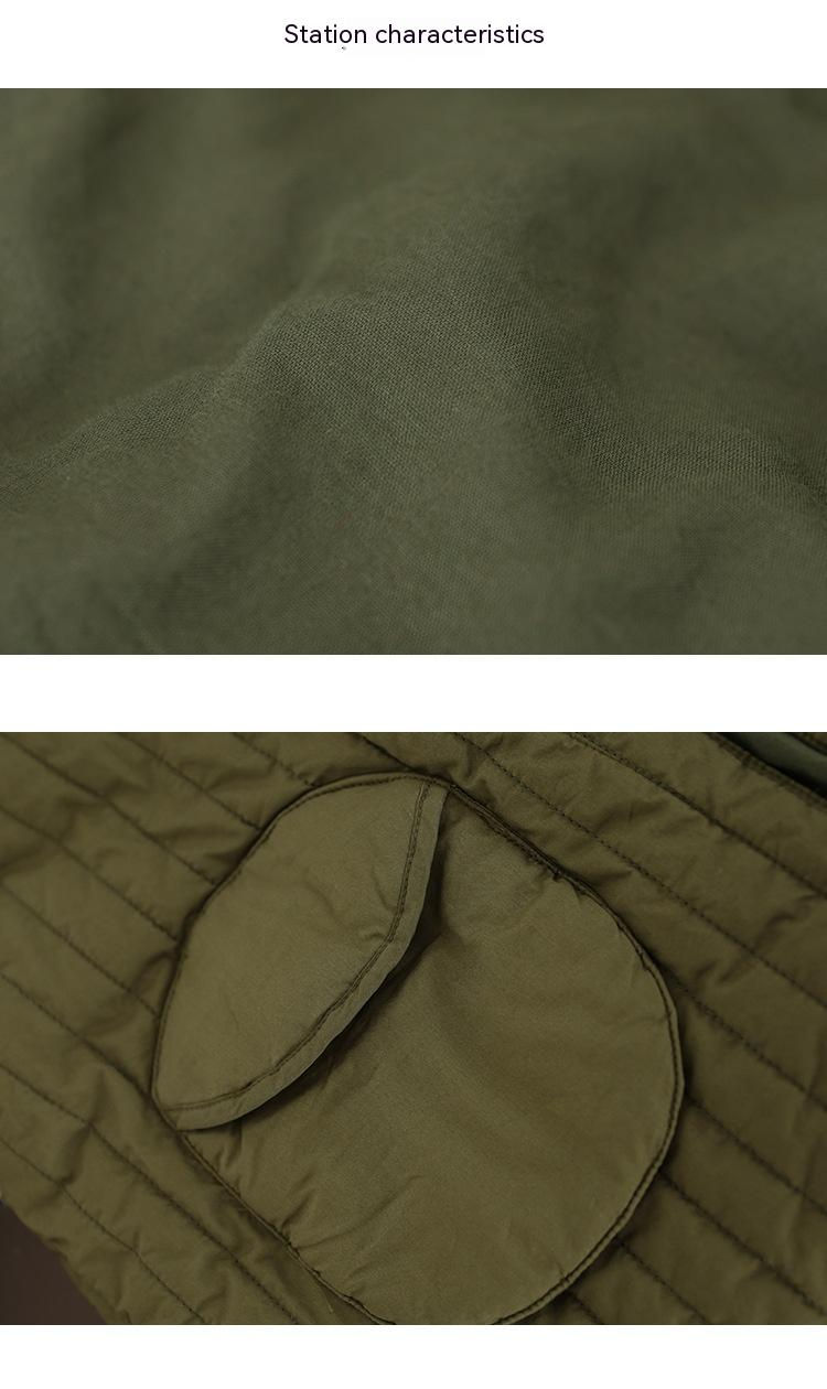 Thumbnail: Korean Style Artistic Relaxed-fit Casual Quilted Shirt Coat