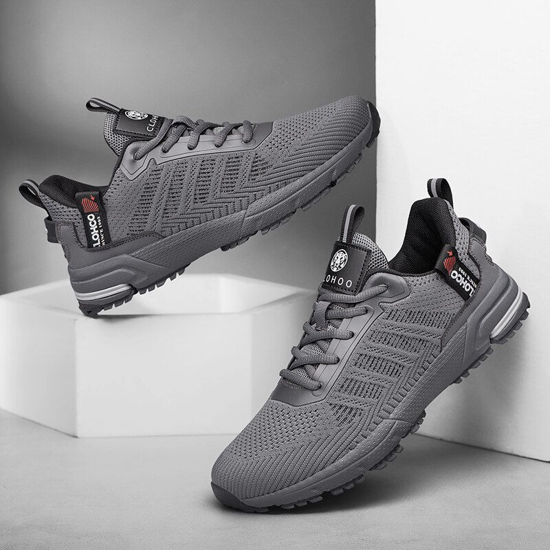Thumbnail: Men's Trendy Knitted Breathable Lightweight Comfy Sneakers For Running Jogging,