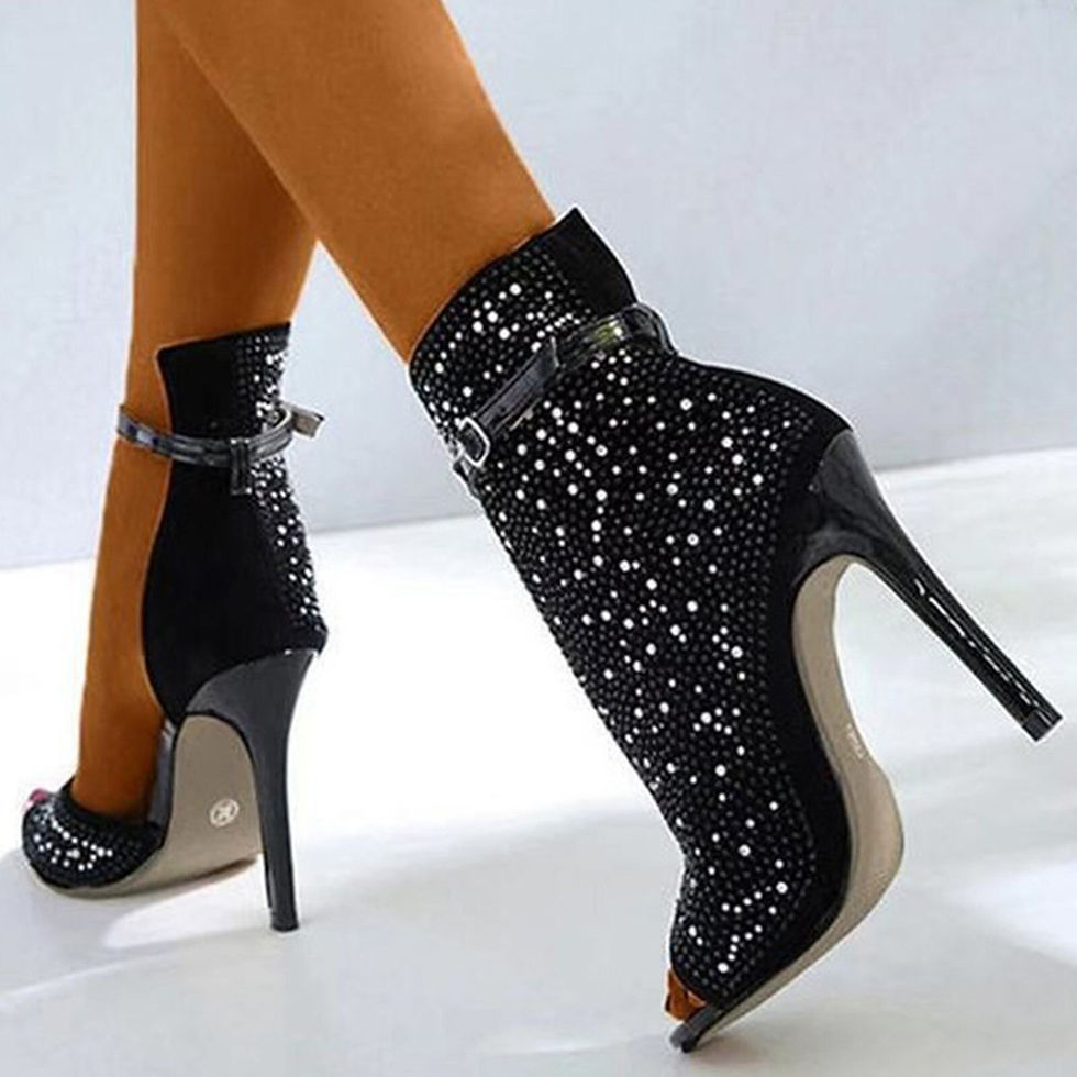 Thumbnail: 40# 2021 Shoes Women Sandals Ankle Straps High Heels Buckle Transparent